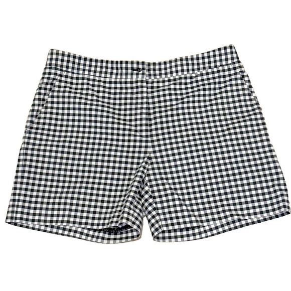 J McLaughlin Women's Black/White Gingham Checked Shorts Inseam 5" Stretch Size 8 - Picture 1 of 6